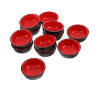 AKOOSY 12 Bols Miniatures Noirs en Plastique Abs, 4,5cm, Détails Réalistes, Ensemble de 12 Pièces pour Décor Cuisine Miniature et Scènes Variées