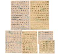 AKOOSY 12 pièces Autocollants Lettres et Chiffres Adhésifs Colorés Stickers DIY Décoratifs pour Surfaces Lisses Décoration Personnalisée pour Scrapbooking Cadeaux et Artisanat