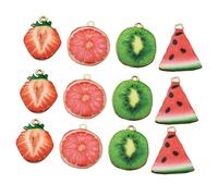 AKOOSY 12 pièces Breloques Fruitées Alliage pour Bracelet et Collier DIY Pendentifs et Durables Accessoires Artisanaux pour Bijoux Faits Main