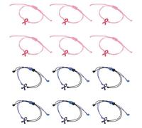 AKOOSY 12 Pièces Lot de Bracelets Tressés Réglables pour Sensibilisation et Soutien Mental Bijoux Inspirants Faits Main pour Femmes Accessoires Confortables et Porteurs Espoir