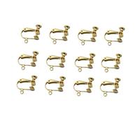 AKOOSY 12pièces Lot De Boucles Oreille à Clip Pour Oreilles Ouvertes Non Percées Design Plat Avec Trou Dorées Léger Et Facile à Utiliser Pour Diverses Occasions