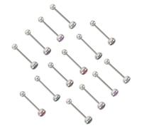 AKOOSY 14 Pièces Tongue Piercing Jewelry Set With Mermaid Fish Scale Design Straight Barbell Tongue Rings In Vibrant Colors For Men And Women Easy To Swap And Clean Body Piercing Studs