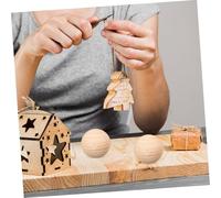 AKOOSY 15 pièces Lot de Boules Massif Rondes Sphères Artisanales Non Percées pour Décoration et Bricolage Naturel Non