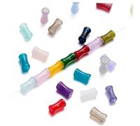 AKOOSY 180 Pièces Perles Tube Verre pour Fabrication Bijoux DIY Bracelet Hairpin Petites Perles Bijoux Fantaisie Délicates et Durables Accessoires Créatifs pour Artisanat