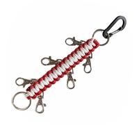 AKOOSY 1pièce Porte-clés Paracorde Tressée avec Mousqueton Métallique Robuste pour Escalade et Activités de Plein Air Léger et Sécurisé pour Montagne et Premiers Secours Rouge et Blanc