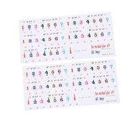 AKOOSY 2 feuilles Stickers Clavier Piano Débutant Touches Transparentes Adhésives Pratiques et Résistants Accessoires pour Apprentissage des Notes et Reconnaissance des Touches Lot