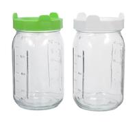 AKOOSY 2 Pièces Bocal de Germination Mason en Verre avec Couvercle Drainage et Manchon D'ombrage, Optimise L'humidité Lumière Germination des Graines à Domicile