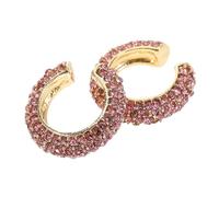 AKOOSY 2 pièces Boucles Oreilles Cuff de Zinc Accessoires de Mode pour Femmes Écouteurs Non Percés Décorations Élégantes pour Oreilles C Forme Rose