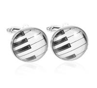 AKOOSY 2 pièces Boutons Manchette Homme Piano Motif Créatif Accessoires Élégants pour Chemises de Costume Studs Tuxedo et Durables pour Occasions Spéciales