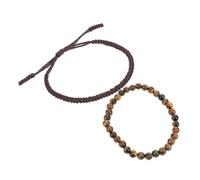 AKOOSY 2 pièces Bracelet Perles Tressé Main Lot de Bracelets Coulissants Unisexes Accessoire Décoratif Poignet pour Homme et Femme Unique pour Toutes Occasions