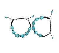 AKOOSY 2 Pièces Bracelet Tortue Turquoise Tressé de Poignet Artisanal pour Femmes Design Ludique et Élégant Mode