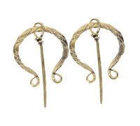 AKOOSY 2 pièces Broches Viking Vintage Pénannulaire Géométrique pour Cape et Ceinture Accessoire Médiéval Badge Denim avec Boucle pour Femme Style