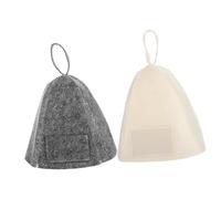AKOOSY 2 pièces Chapeau Sauna Feutre Femme Protection Chaleur Isolation Thermique avec Anneau Suspendu Bonnet Bain et Sauna Large pour Usage Intérieur et Extérieur