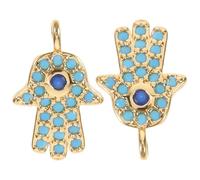 AKOOSY 2 Pièces Charms Hamsa Laiton Pendentifs Spirituels Polyvalents avec Œil Protecteur Accessoires DIY pour Bijoux Bracelets et Porte-clés pour Créations Artisanales