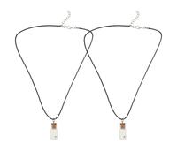 AKOOSY 2 Pièces Collier Graines de Moutarde Chrétien Verre Pendentif Miniature Inspirant avec Cordon PU pour Homme et Femme Bijou Religieux Léger et Symbolique