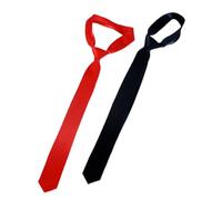 AKOOSY 2 pièces Cravate Fine Unie Noire et Rouge et Ajustable pour Homme Cravate Formelle Business et Tenue