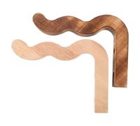 AKOOSY 2 Pièces Crochets Muraux Bois pour Plantes Supports Suspendus Forme de Vague Capacité Élevée Finition Rustique avec Vis pour Pots et Carillons Intérieur