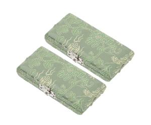 AKOOSY 2 Pièces Étui de Transport pour Anches de Hautbois en Bois Massif Doublure en Soie Verte, Protection, Fermeture à Clapet, pour Usage Quotidien et Rangement Portable