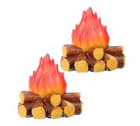 AKOOSY 2 pièces LED Lampe Fausse Flamme de Camp Réaliste Effet Flammes Authentique Lampe Imitation Feu Portable pour Décoration Noël Halloween Camping sans Pile