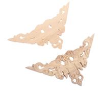 AKOOSY 2 Pièces Lot de 2 Appliques en Bois Massif Sculpté 15X15 CM, Ornements Décoratifs pour Coin de Meubles, Moulures Ajourées Européennes Non Peintes, Autocollants Décoratifs