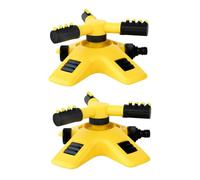 AKOOSY 2 pièces Lot de Arroseurs Rotatifs Automatiques pour Jardin et Pelouse Système Arrosage avec Triple Hélice Base Lestée Antidéplacement Couverture Étendue