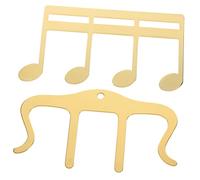 AKOOSY 2 pièces Lot de Clips de Partition Métalliques Dorés Porte Page de Musique Creux pour Guitare et Piano Pince Pratique et Portable pour Musique et Recettes