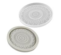 AKOOSY 2 pièces Moule Silicone Coaster DIY et Facile à Démouler pour Dessous de Léger et Compact Kit Créatif pour Fabrication de Plateau et Décoration Maison