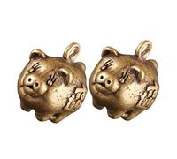 AKOOSY 2 pièces Pendentif Laiton Vintage Forme de Petit Cochon Lot de Accessoire de Clé Sac DIY Décoration et Durable