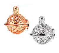 AKOOSY 2 pièces Pendentifs Collier Diffuseur Parfum Creations Bijoux Spirale Geometrique Creux Argent Rose Or pour Mode et Decoration