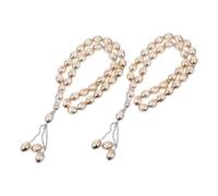 AKOOSY 2 pièces Perles de Prière Tasbih Perles Acrylique avec Compteur Arabe Bracelet Misbaha Islamique pour et Culte Lot pour Femmes et Hommes