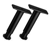 AKOOSY 2 Pièces Pieds de Support de Lit, Hauteur 15-25cm, Réglables | Noir en Plastique Acier, pour Cadre de Lit ou Canapé, Soutien Central et Sol Protégé