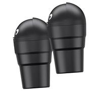 AKOOSY 2 pièces Poubelle Voiture Compacte avec Couvercle à Bascule Plastique Mini Poubelle Portière et Porte Gobelet Rangement Pratique pour Déchets et Petits Objets