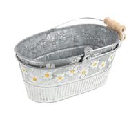 AKOOSY 2 Pièces Seau à Fleurs Rétro Motif Marguerite Délicate Contenant Floral Vintage pour Décoration Maison et Boutique