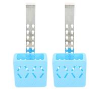 AKOOSY 2 Pièces Support de Tablette en Silicone Réglable pour Réservoir | Acier Inoxydable, Conception Au-dessus du Réservoir, Bleu Discret, Rangement Compact, pour Pastilles