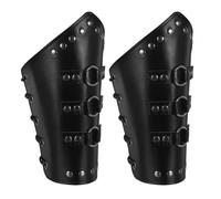 AKOOSY 2 Pièces Viking Armbands Renaissance Style Faux Leather Arm Bracers Medieval Wrist Guards for Cosplay Halloween Costume Accessories
