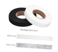 AKOOSY 2 Rouleaux Bande Thermocollante Double Face pour Ourlet Noir et Blanc Sans Couture Renforcement Pratique pour Vêtements Rideaux et Projets Diy