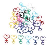 AKOOSY 20 pièces Lot Mousquetons Cœur Métal pour Porte Clés DIY Clips à Ressort Durables Accessoires Bijoux Personnalisés