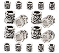AKOOSY 20 pièces Perles Tube Intercalaires pour Création de Bijoux DIY Perles Métalliques Rétro pour Colliers et Bracelets Accessoires de Bijouterie et Facile à Utiliser