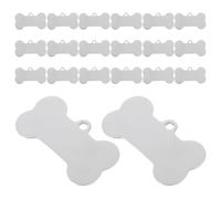 AKOOSY 20 Pièces Plaque D’Identification Os en Acier Inoxydable | Finition Argenté, Bord Poli Lisse, Repérage Rapide, Limite les Rayures et Garde Sa Forme