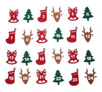 AKOOSY 24 Autocollants Chiffres de Noël en Feutrine - Stickers Adhésifs pour Calendrier de L’Avent - Décoration Festive pour Sachets Présents et Emballages - Autocollants de Scellage