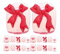 AKOOSY 24 Pièces de Faux Ongles Moyens en Abs Breloques pour Ongles, Accessoires de Manucure Faciles à Appliquer Décoloration, pour Mariage et Soirée