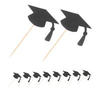 AKOOSY 24 Pièces Décorations Gâteau Remise Diplôme Toques Graduation Accessoires Faciles à Insérer pour Cupcakes et Gâteaux Scolaires et Célébrations