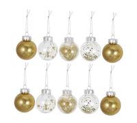 AKOOSY 24 pièces Lot de Boules de Noël Plastique Incassables Transparentes et Dorées Décorations Suspendues pour Sapin Fêtes Mariages et Décorations Intérieures Extérieures