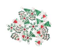 AKOOSY 24 Pièces Lot Pendentifs Sapin de Noël Alliage Argenté Breloques Flocon Hivernal pour Bijoux DIY Bracelet Collier Boucles Oreilles Décorations Créatives pour Fêtes