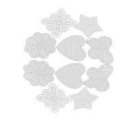 AKOOSY 25 Pièces Kit de Toile Plastique Rigide pour Broderie et Artisanat DIY Motifs Cœurs Fleurs Feuilles Maille Plastique pour Crochet Tricot et Décoration Maison