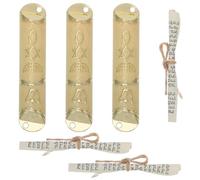 AKOOSY 3 Ensembles Mezouza Juive pour Porte D'entrée Lot de Sets en Alliage de Zinc avec Parchemin, Trou Pré-percé, Décoration Intérieure et Symbole de Bénédiction pour Nouvelle