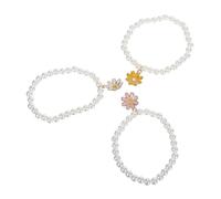AKOOSY 3 pièces Bracelet Fleur Perles Naturelles Ensemble de Bracelets été Chic pour Femmes et Style Plage et Facile à Porter et Ajustable