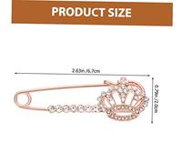AKOOSY 3 pièces Broche Pin Aesthetic Lot de Clips Pull Cardigan Décoratifs Forme de Couronne Accessoire Vêtement Chic pour Femme Pince Pull et Châle Rose Doré
