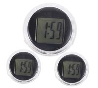 AKOOSY 3 pièces Horloge Numérique Étanche Mini pour Véhicule Accessoires Électroniques Auto-adhésifs Montage Stable pour Guidon Vélo Voiture et Casier