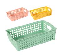 AKOOSY 3 pièces Lot de Paniers de Rangement Plastiques Compacts avec Poignées Résistants et pour Organiser Cuisine Bureau et Salle de Bain